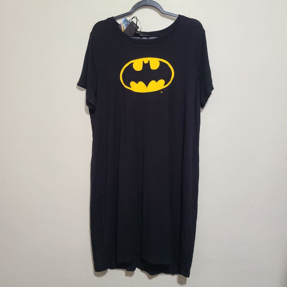 Torrid DC Batman Short Sleeve T Shirt Dress Plus Size 2X Black